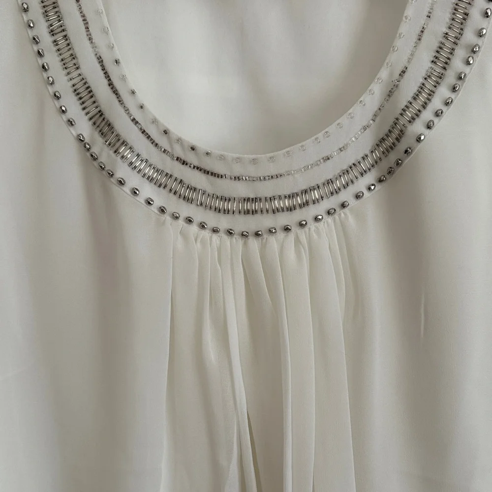 Coldwater Creek White Beaded Blouse - Picture 5 of 7